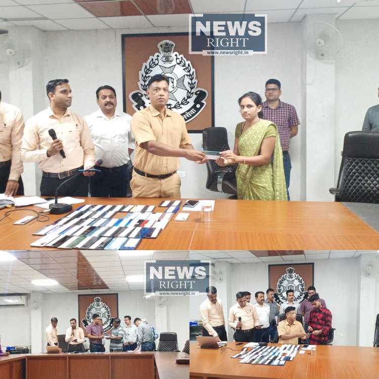 पुलिस ने 11 लाख की कीमत के 60 गुम मोबाइल लौटाए