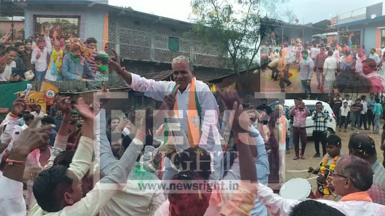 रतलाम ग्रामीण मथुरालाल डामर के भाजपा प्रत्याशी घोषित होते ही मनाया जश्न